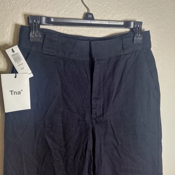 NWT Aritzia TNA Topeka wide leg straight black pants sz 2 - Picture 3 of 9